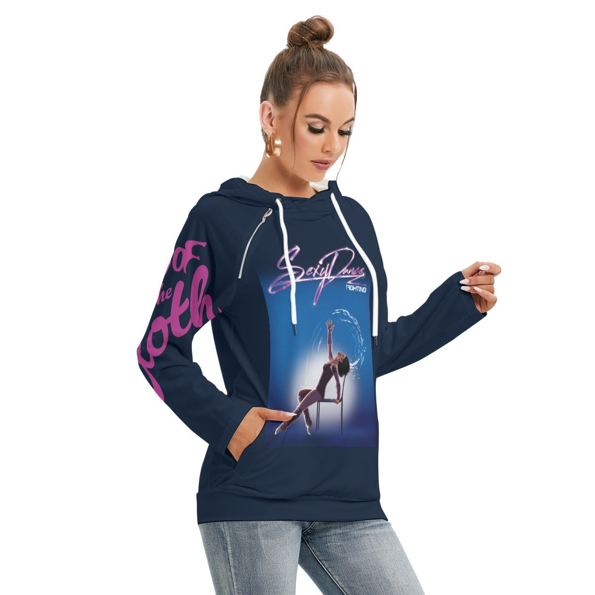 Sexy Dance Fighting Women's Hoodie With Double Hood