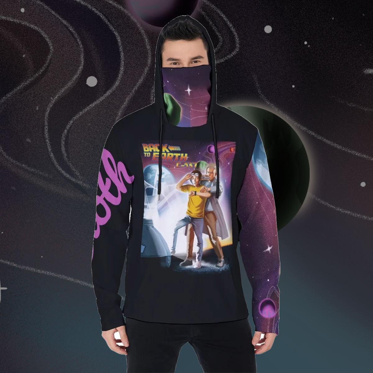 Lost in Squanch Men's Pullover Hoodie With Mask